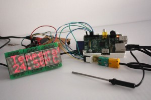 Photo:  Using the WiringPi library to control an LED display and Thermocouple interface